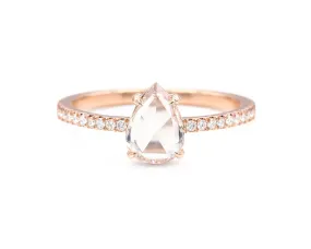 0.73-Carat Fancy Light Pink-Brown Rose Cut Diamond Solitaire