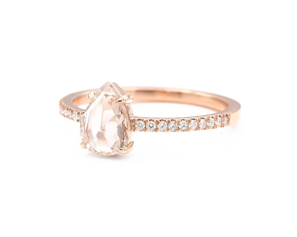 0.73-Carat Fancy Light Pink-Brown Rose Cut Diamond Solitaire