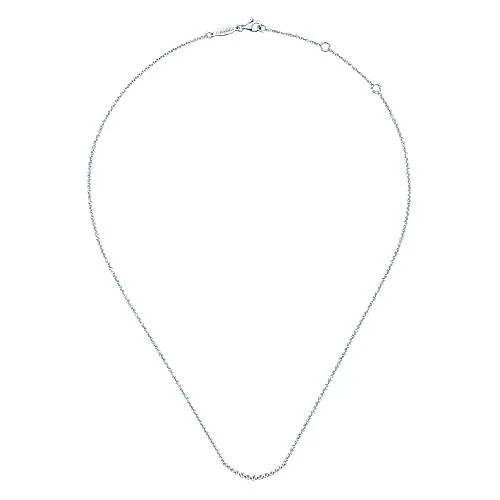 14K White Gold Diamond Bar Necklace