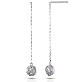 14k White Gold Drop / Dangle Moissanite Earrings 2ctw