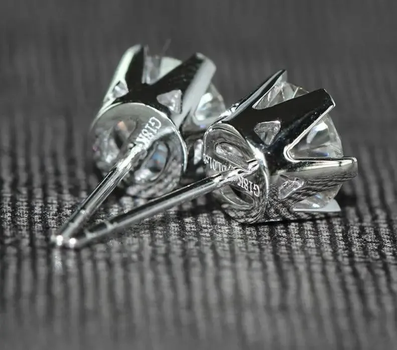 14k White Gold Moissanite Stud Earrings 2ctw