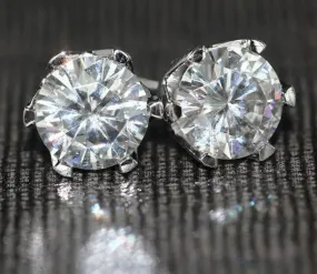 14k White Gold Moissanite Stud Earrings 2ctw