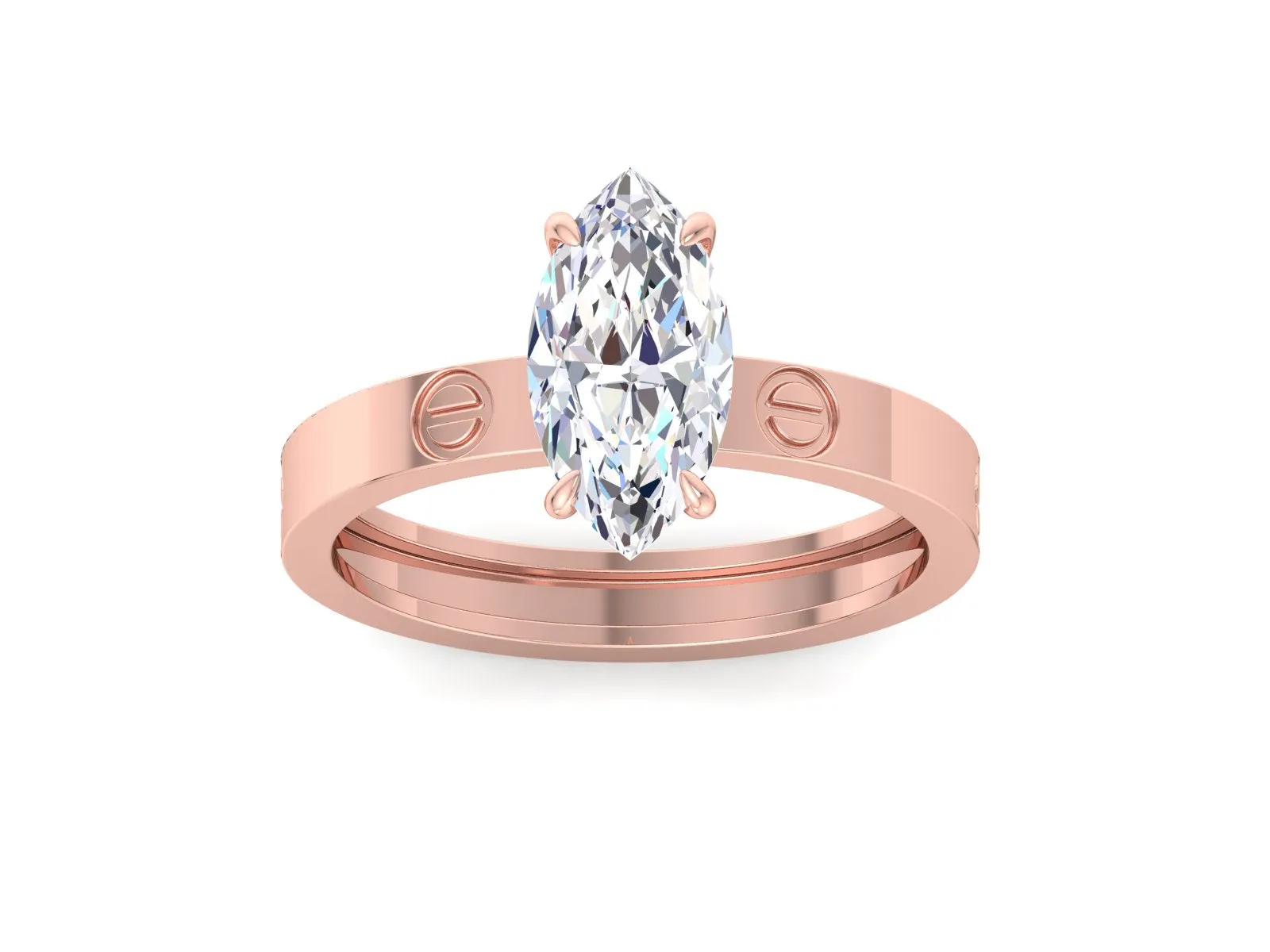 1.50 CT Marquise Moissanite Engagement Ring