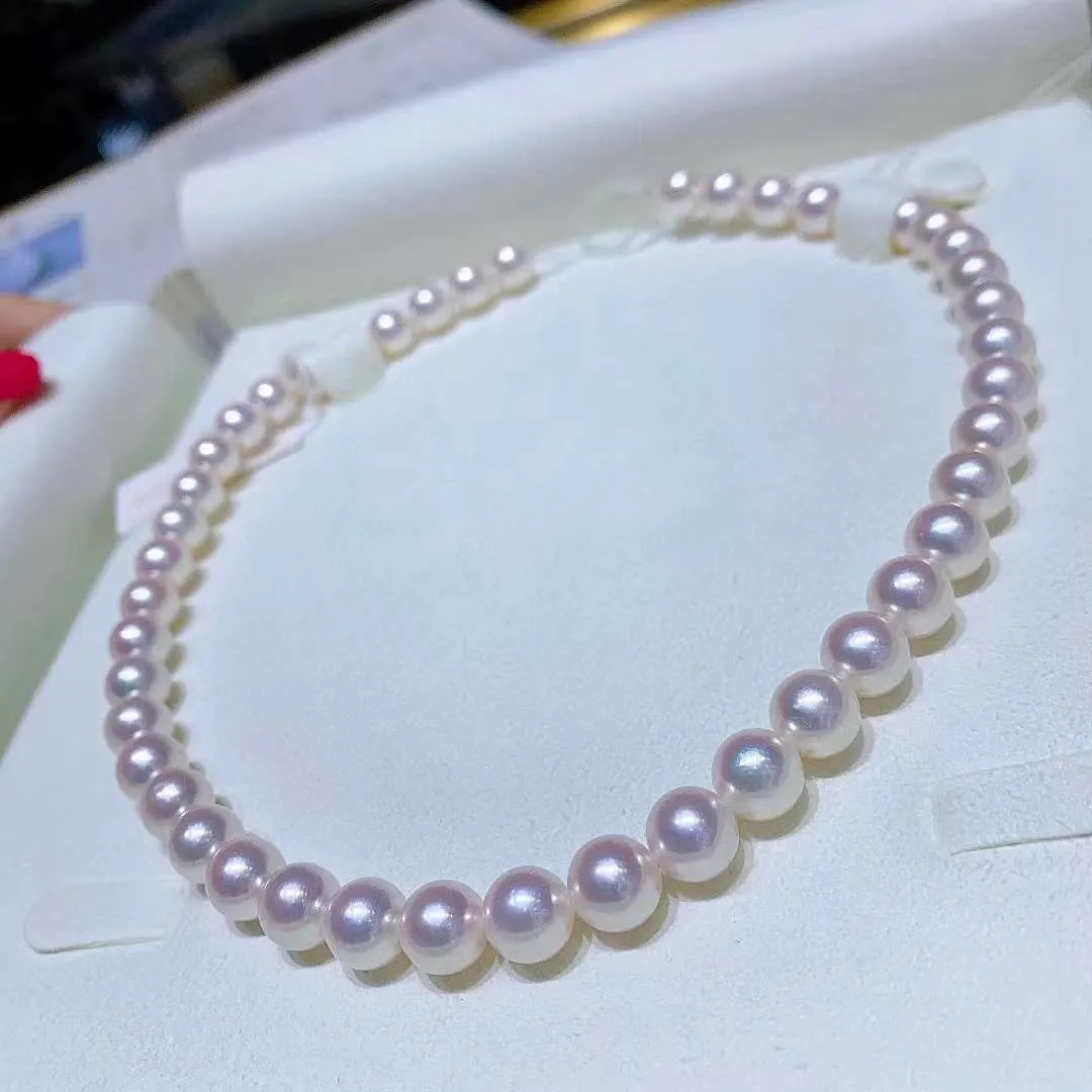 18K 9-9.5mm Aurora Flower Akoya Pearl Necklace - TS030