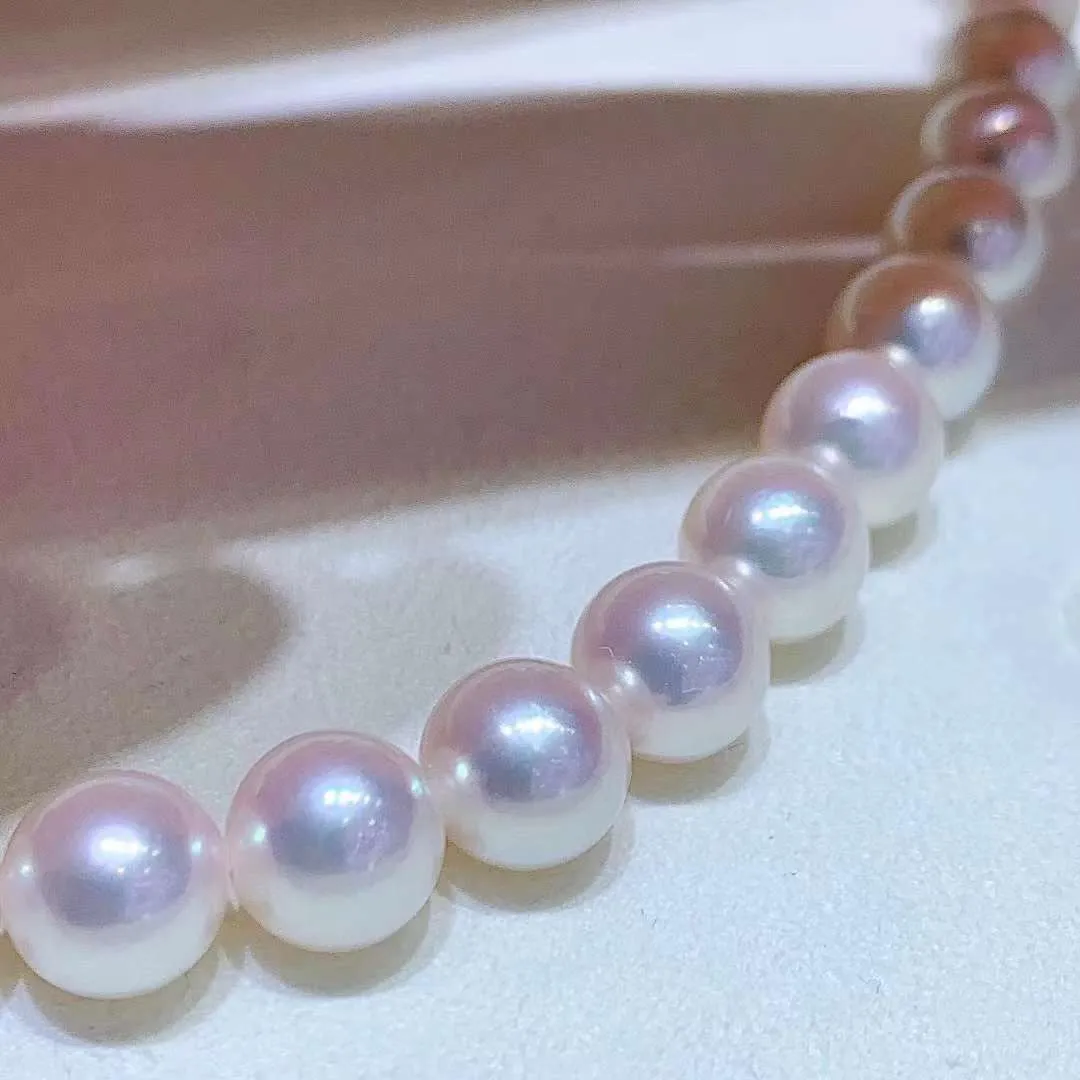 18K 9-9.5mm Aurora Flower Akoya Pearl Necklace - TS030