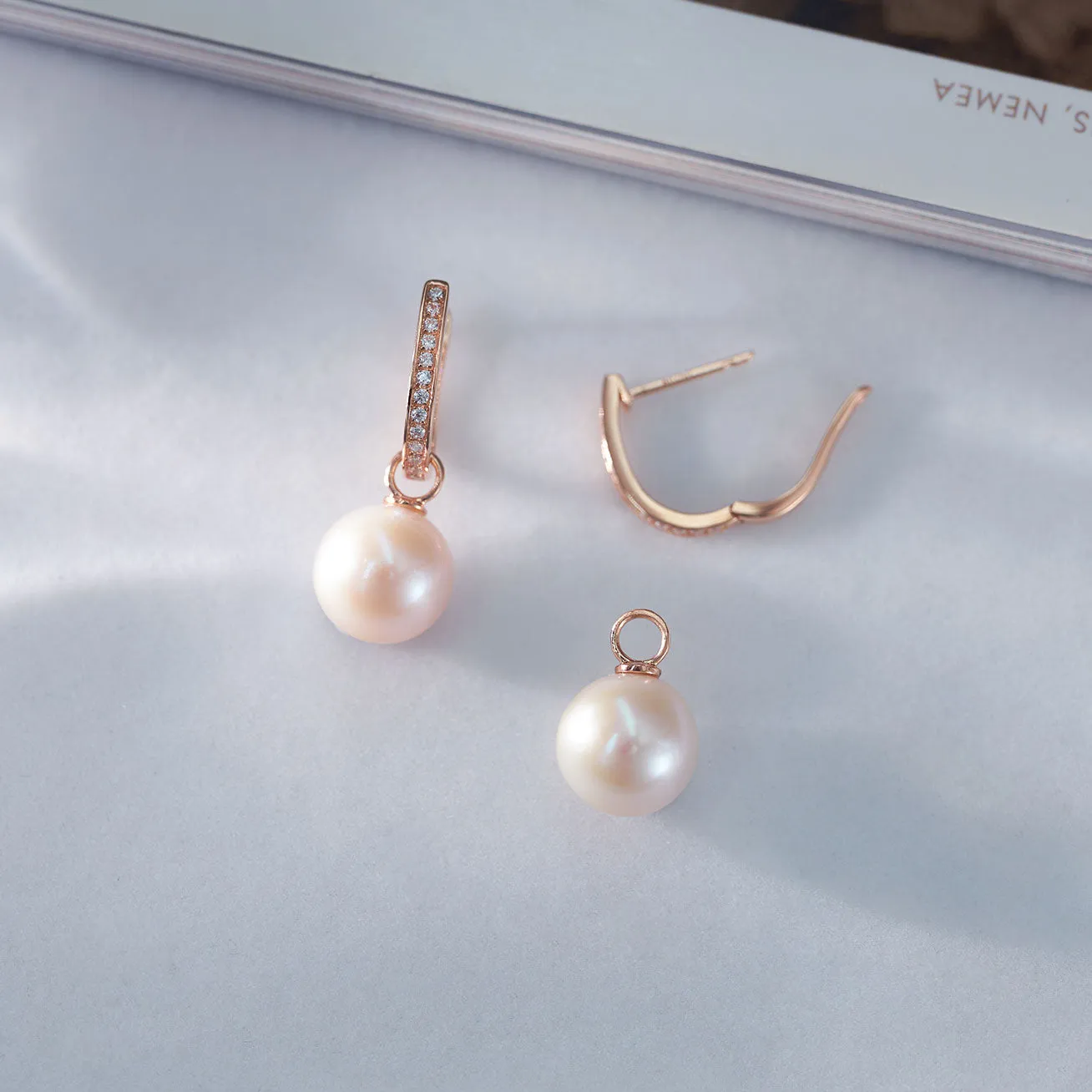 18K Solid Gold Edison Pearl Earrings KE00148 | Elegant