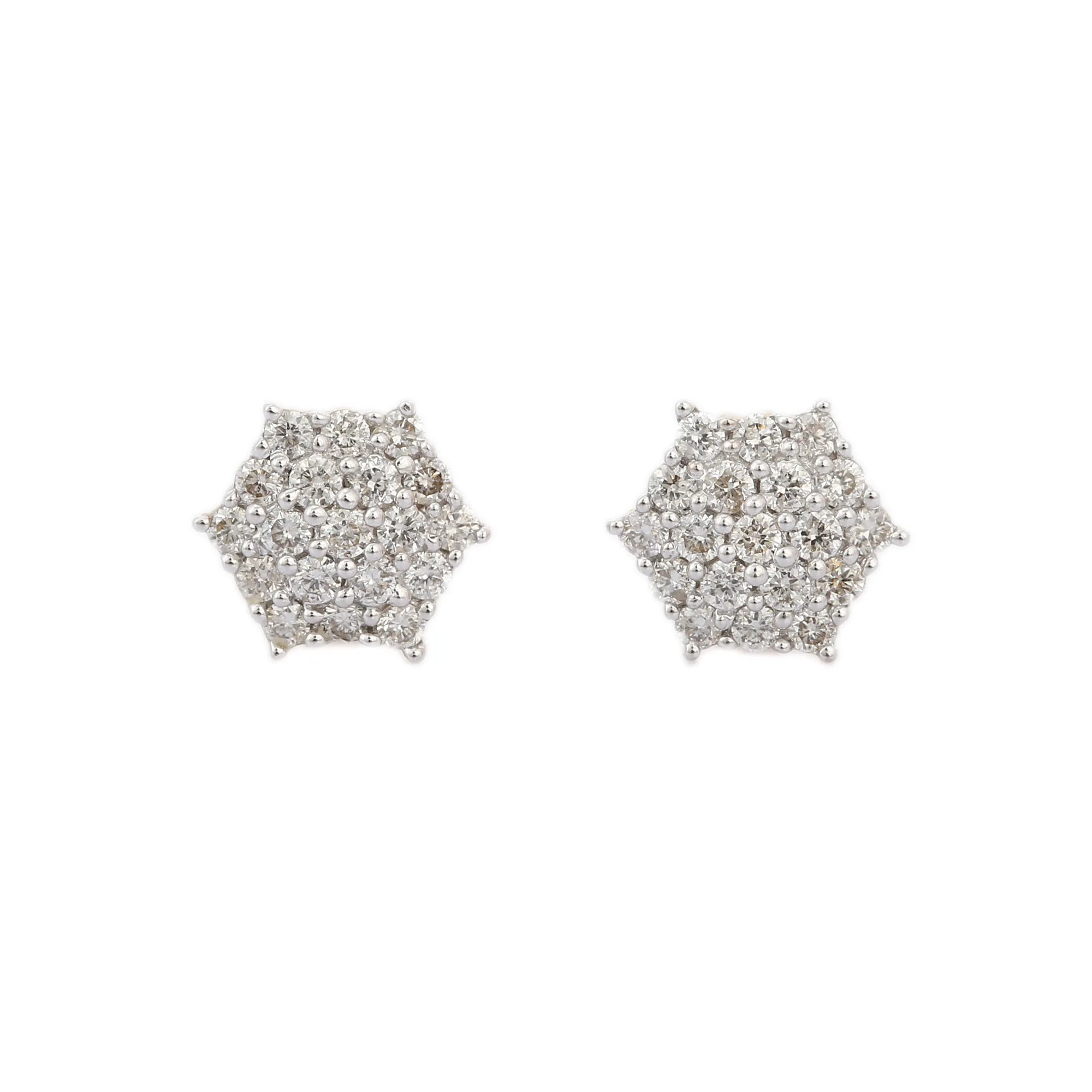 18K Yellow Gold Cluster Diamond Studs