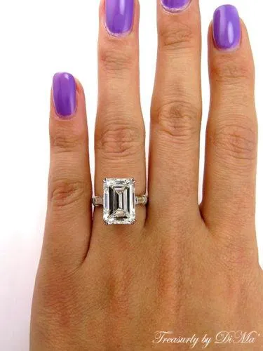 6.87CT ESTATE VINTAGE EMERALD CUT DIAMOND ENGAGEMENT WEDDING RING