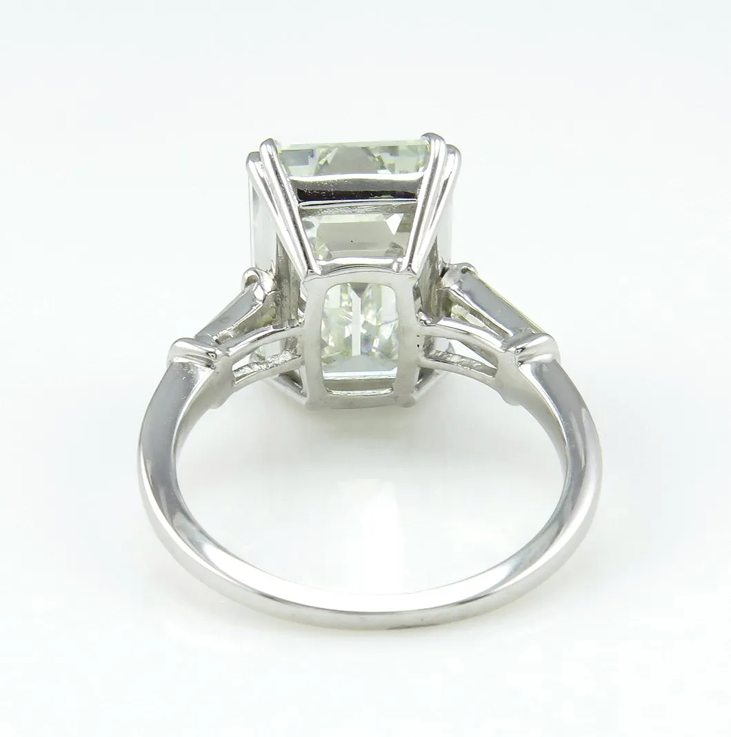 6.87CT ESTATE VINTAGE EMERALD CUT DIAMOND ENGAGEMENT WEDDING RING