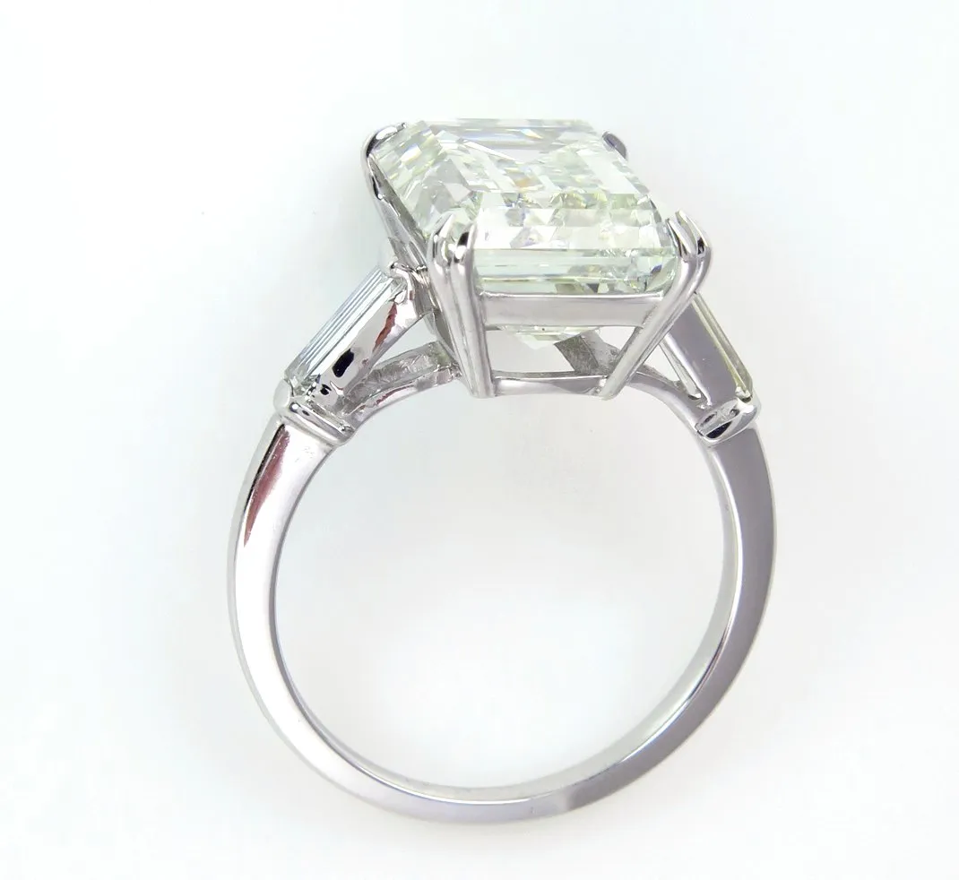 6.87CT ESTATE VINTAGE EMERALD CUT DIAMOND ENGAGEMENT WEDDING RING