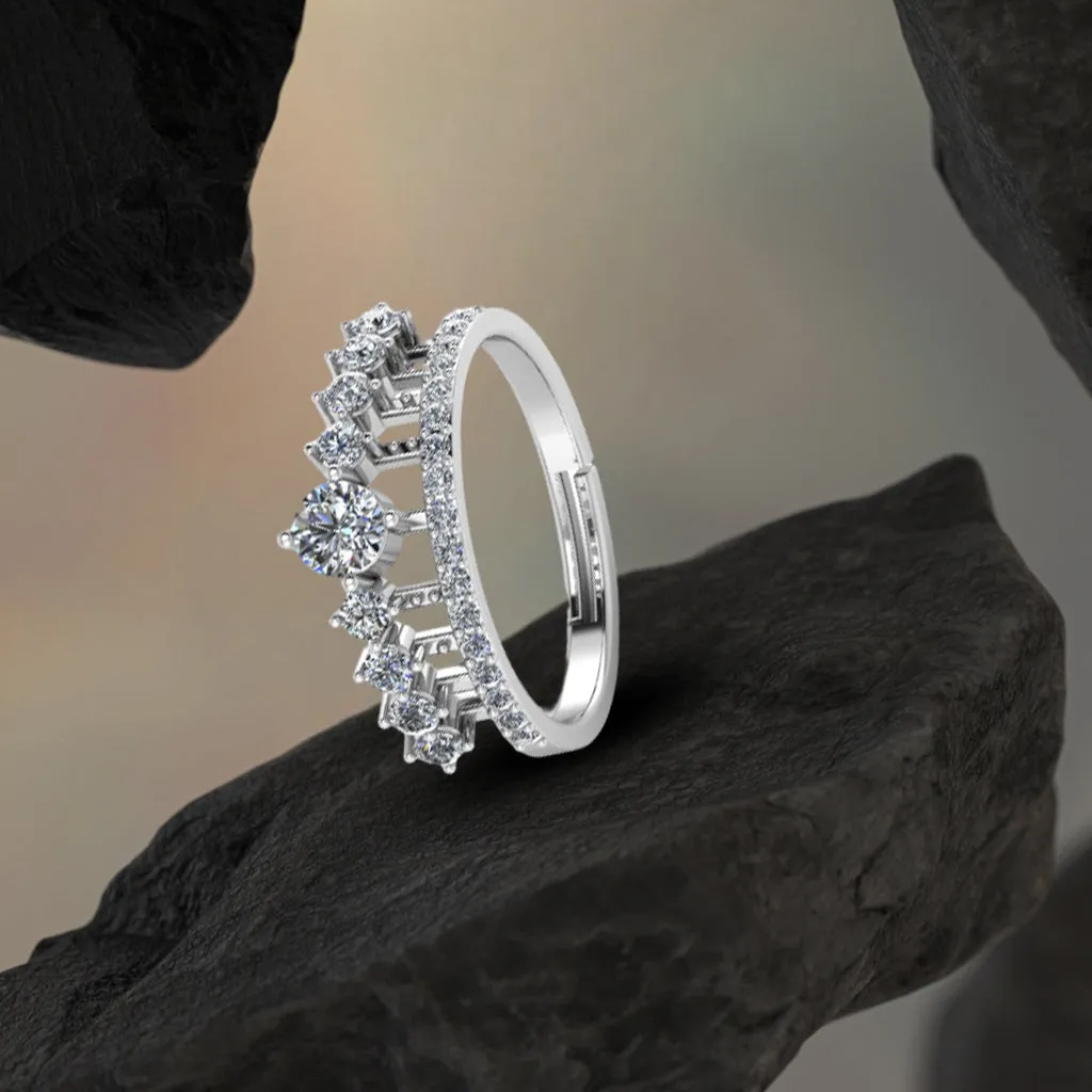 925 Pure Starling Silver Elizabeth's Crown Special Ring for Ladies