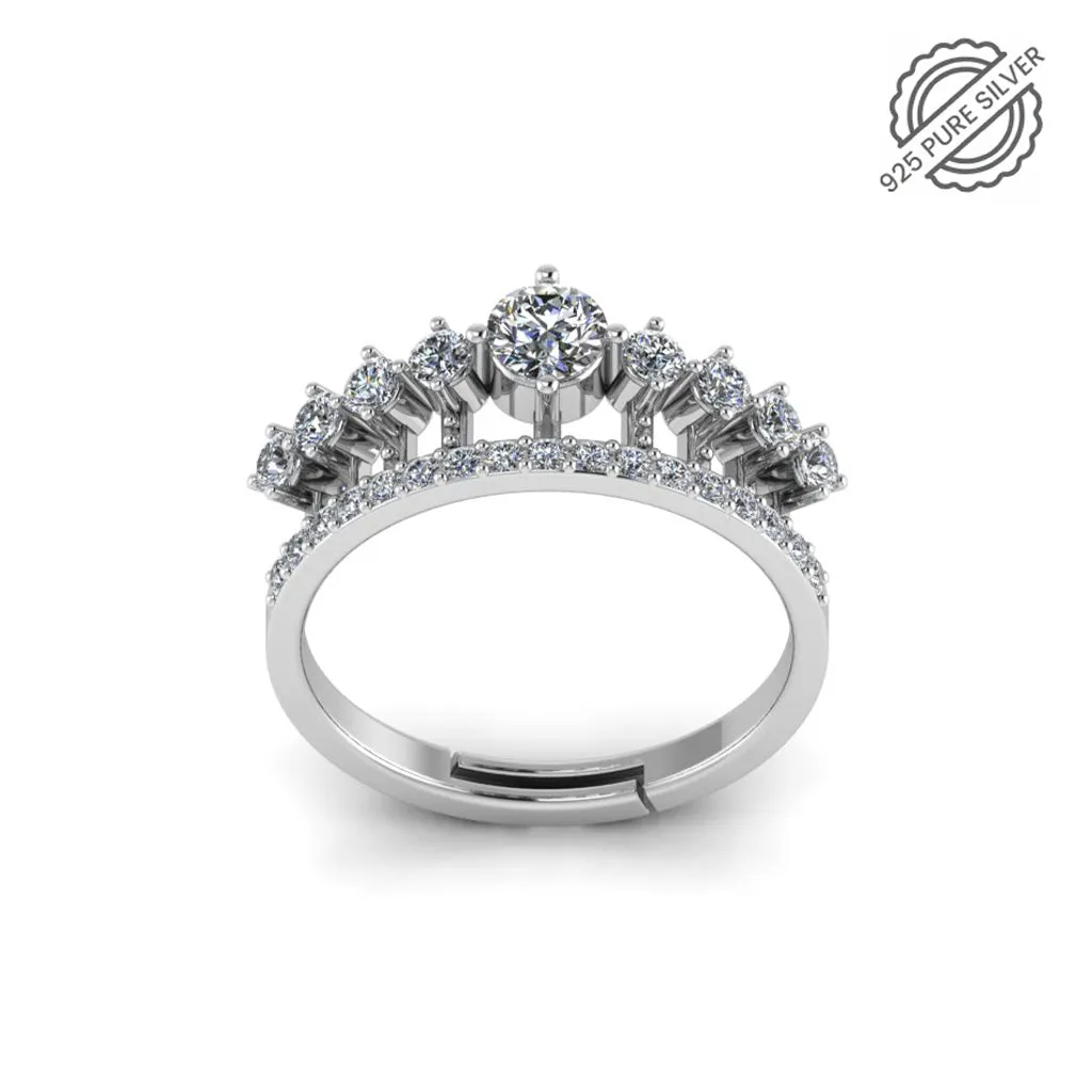 925 Pure Starling Silver Elizabeth's Crown Special Ring for Ladies