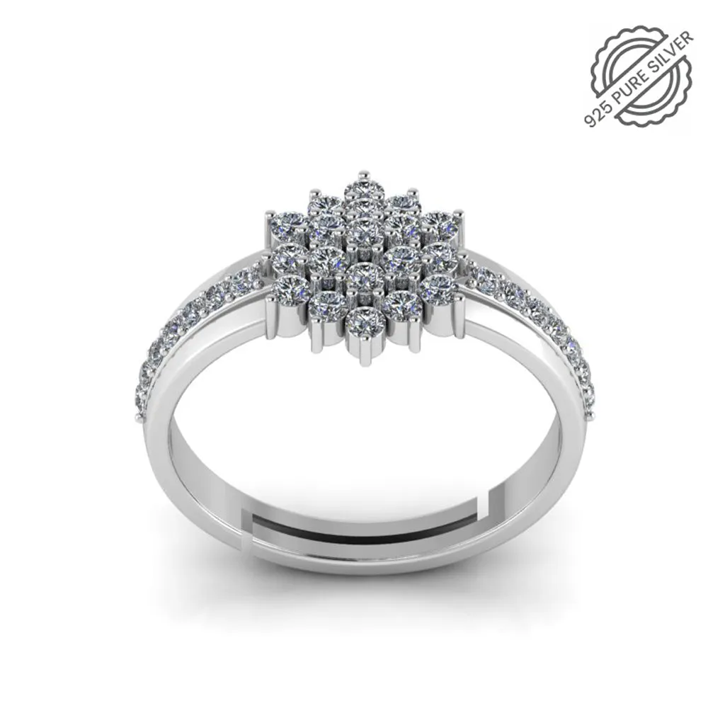 925 Pure Starling Silver Pretty Posy Cocktail Ring for Ladies