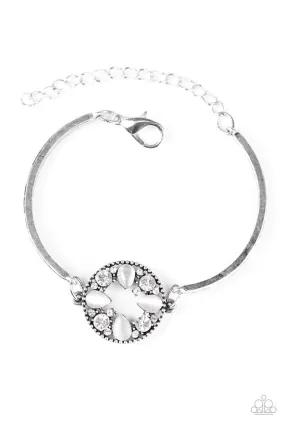 A Moonwalk In The Park White Moonstone Bracelet - Paparazzi Accessories