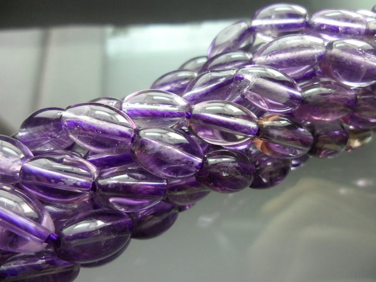 Amethyst 9mm Barrel Gemstone Beads 15.5 Inches Full Strand G47