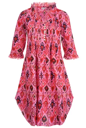 Annabel Cotton Tunic in Bubblegum Pink Ikat