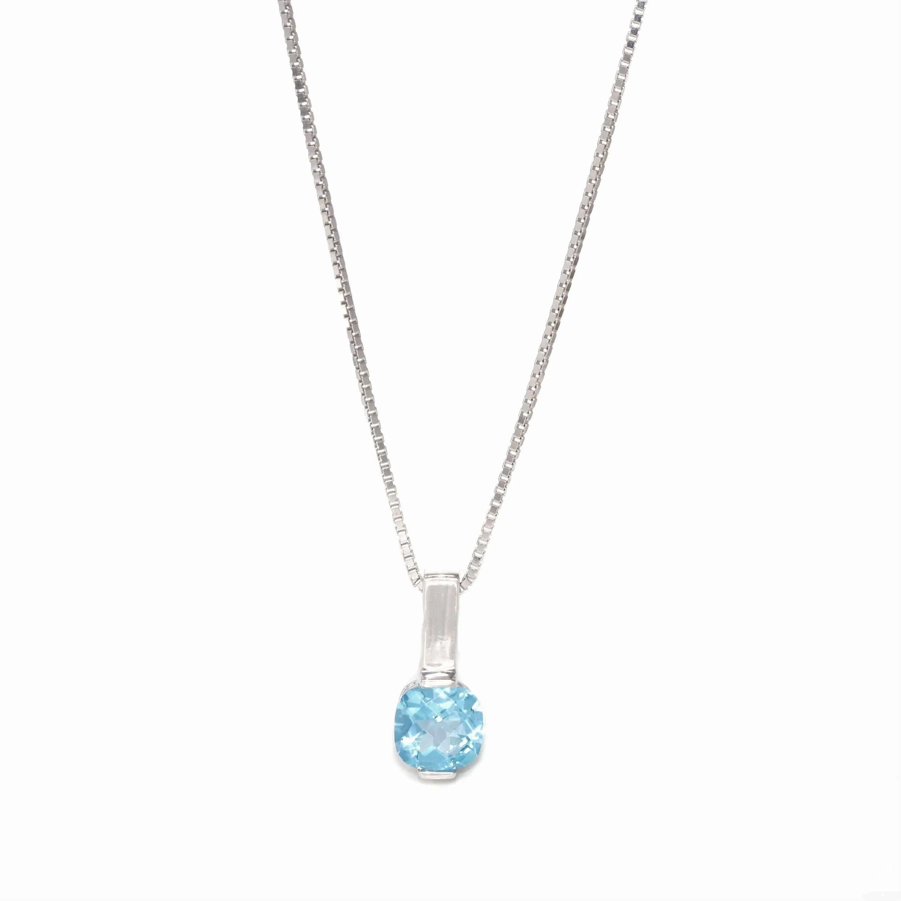 Baikalla? 14k White Gold Natural Topaz Prong Set Necklace