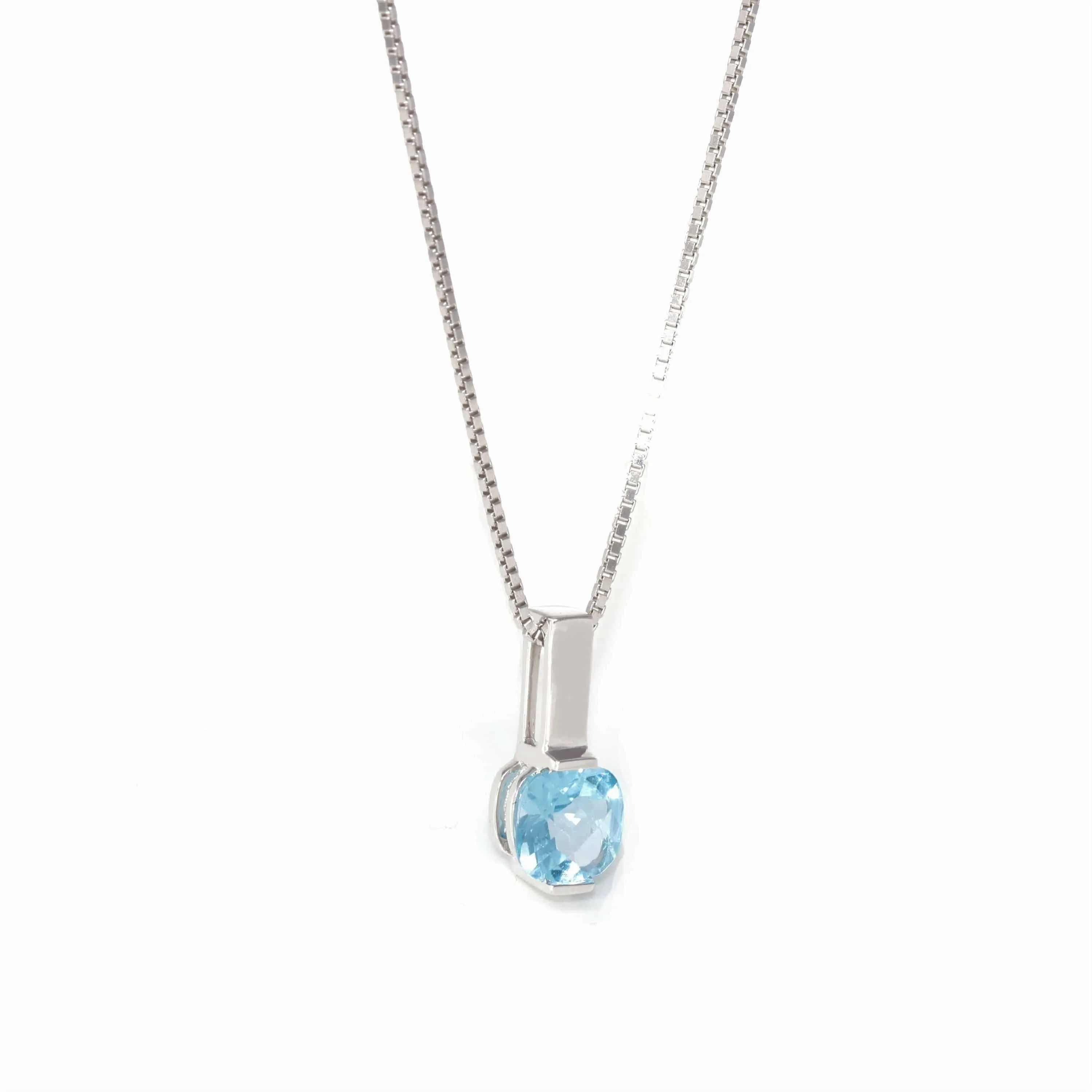 Baikalla? 14k White Gold Natural Topaz Prong Set Necklace