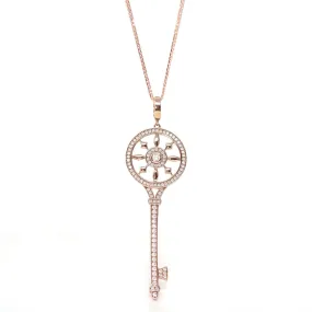 Baikalla 18k Rose Gold Zircon Key Necklace