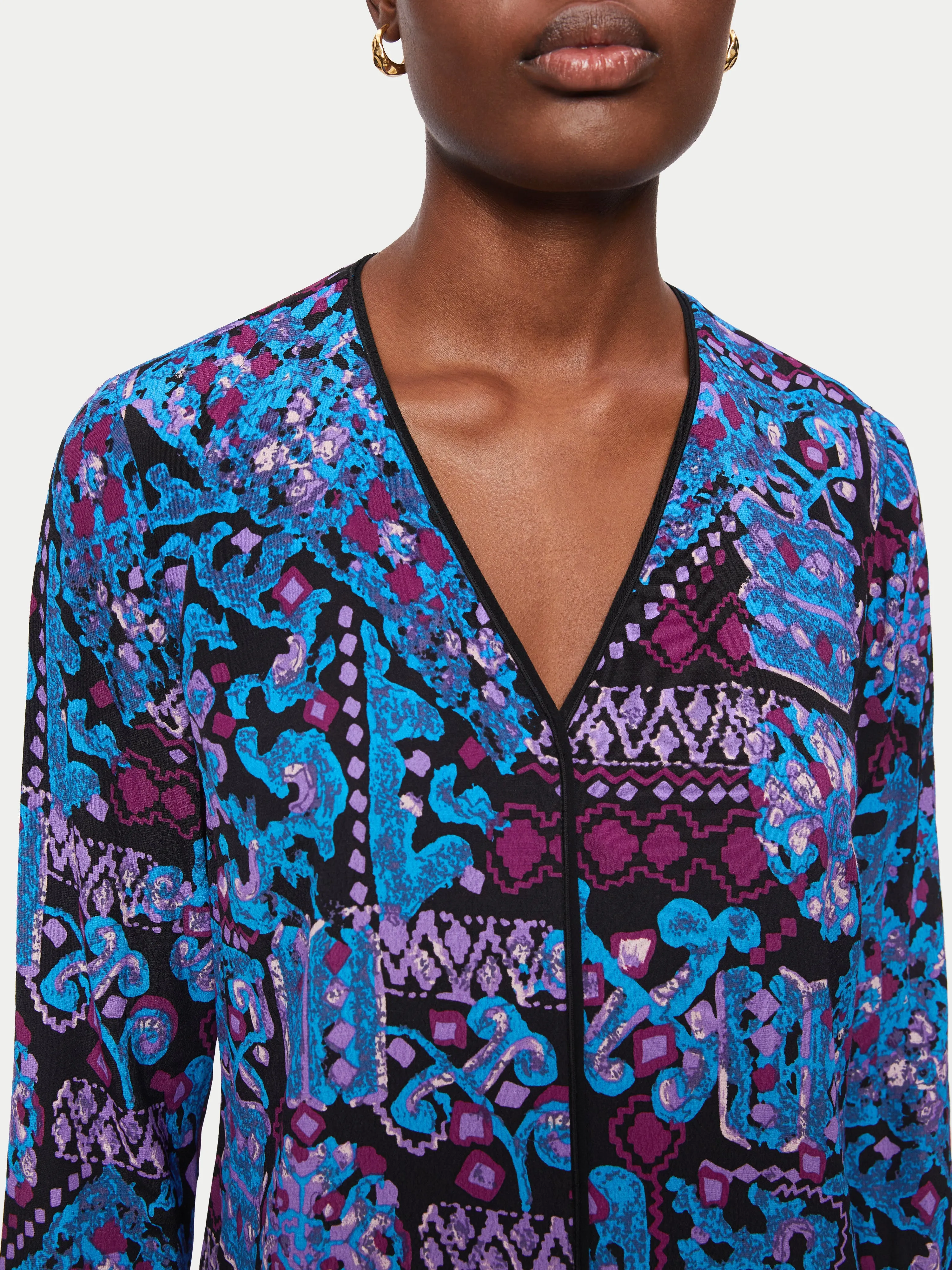 Baroque Arms Long Sleeve Top | Purple