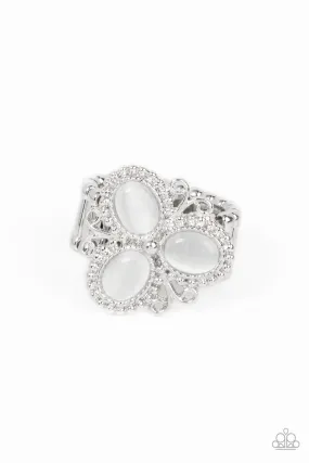 Bewitched Blossoms - White Paparazzi Ring