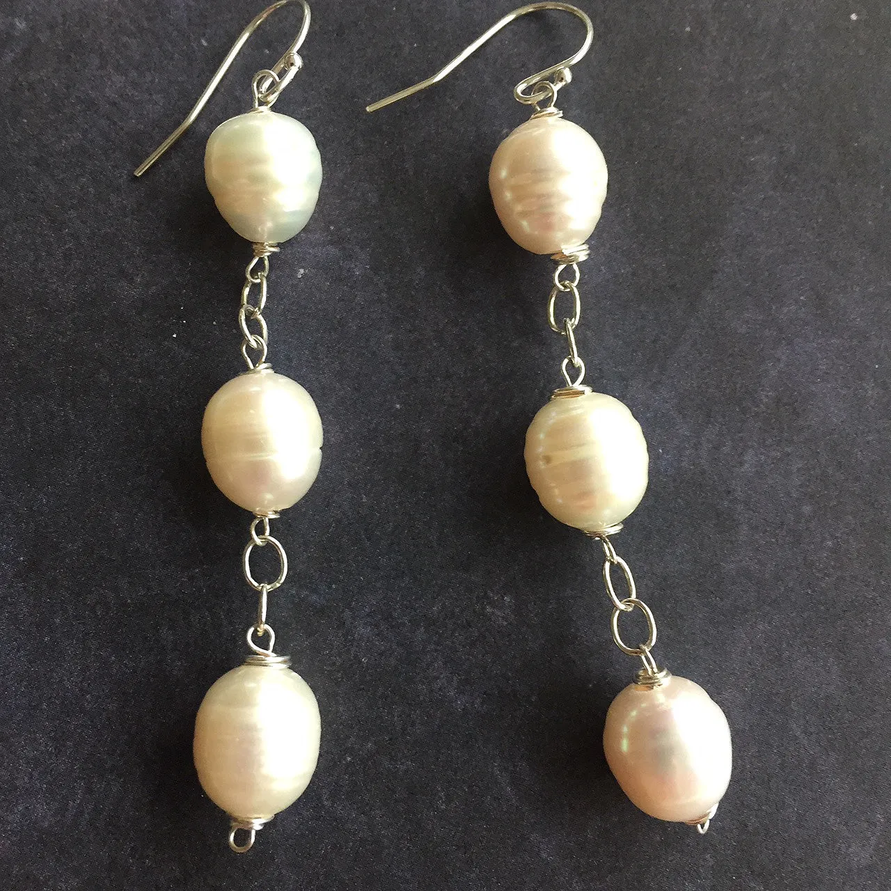 Big and Beautiful Pearl Stack Earrings