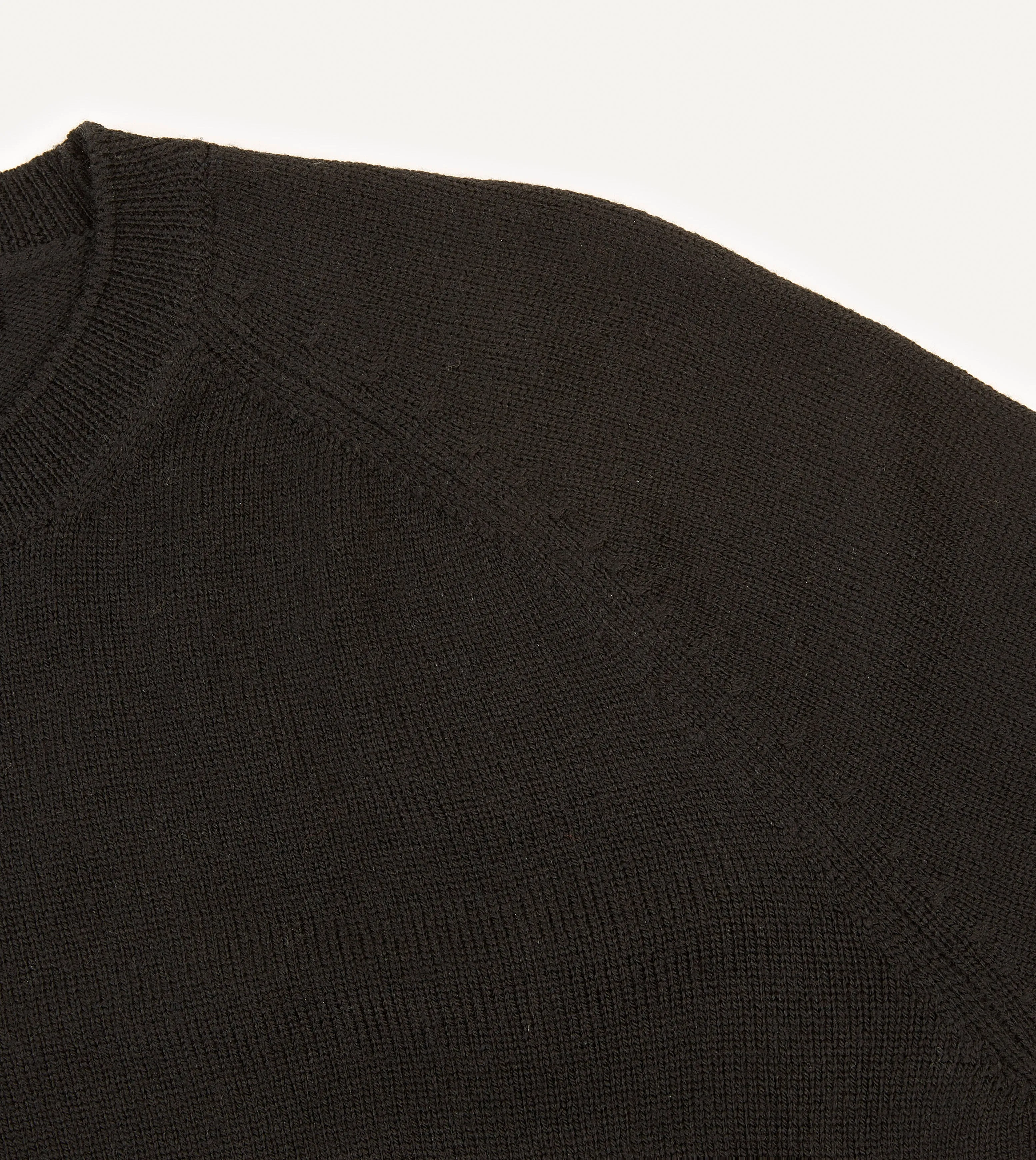 Black Merino Crew Neck Jumper