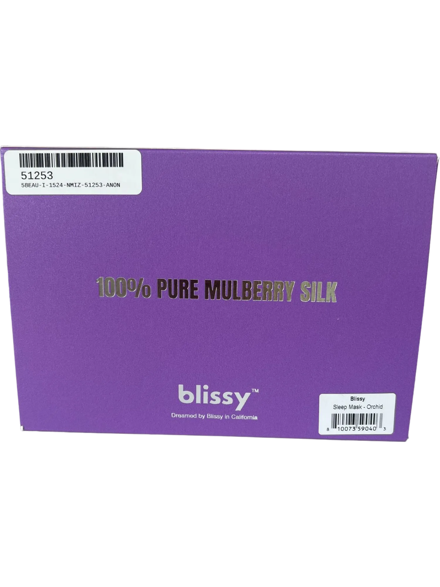 Blissy Orchid Purple Pure Silk Eye Mask