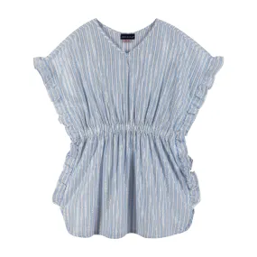 Blue & White Striped Caftan Cover-Up (7-16 Years)