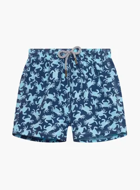 Boys Swimshorts in Navy Crab