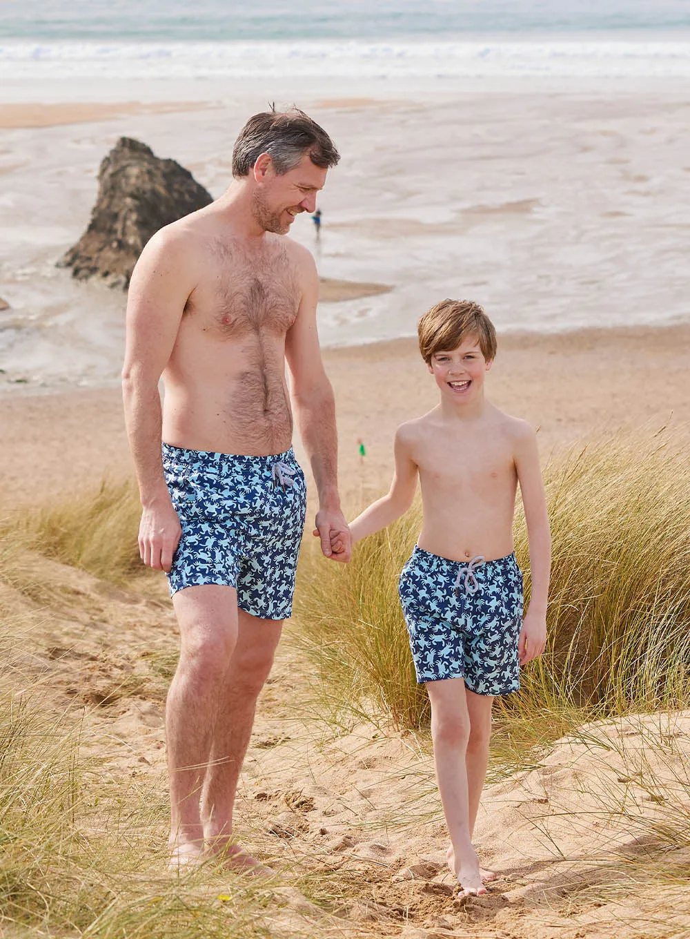 Boys Swimshorts in Navy Crab