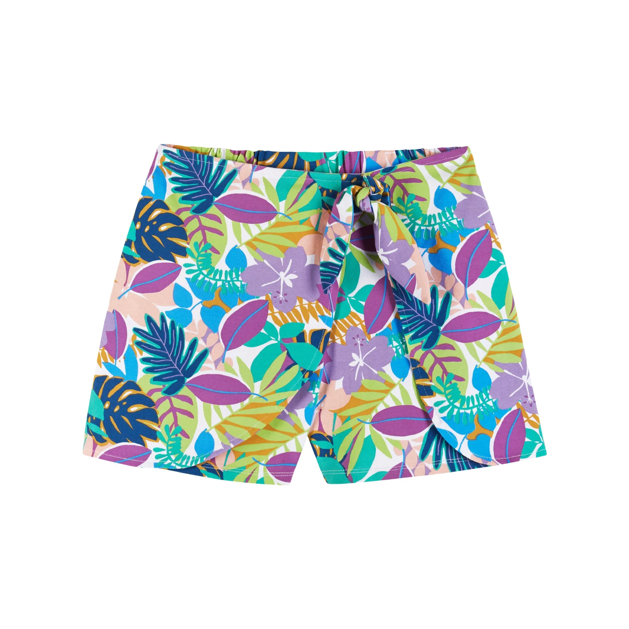 Button Front Tank & Skort Set (Size 7 - 16 Years) | Tropical Floral Print Wrap