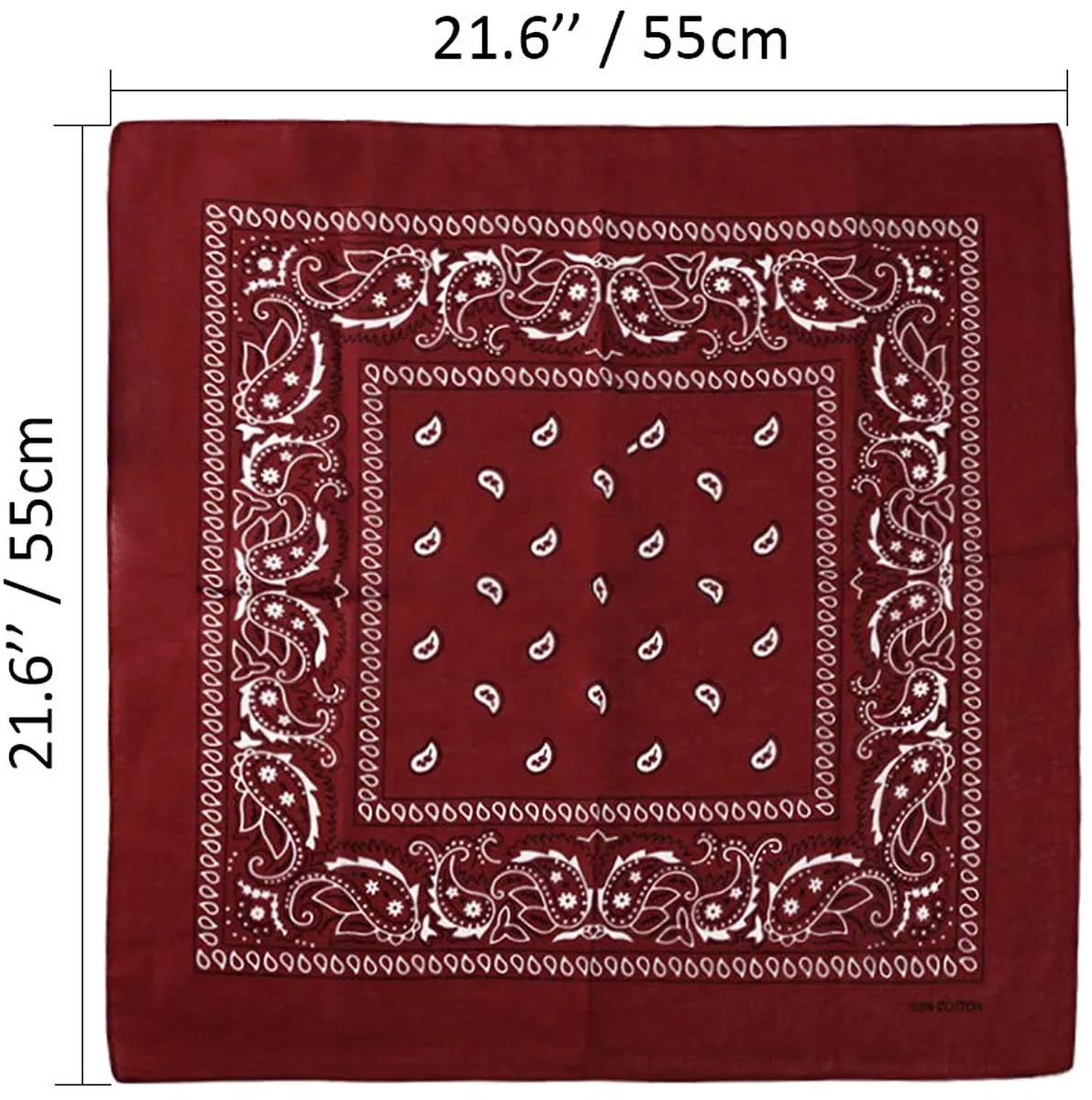 Bycc Bynn 3 Pack 100% Cotton Paisley Pattern Bandanas Face Mask Square Scarf Headwear