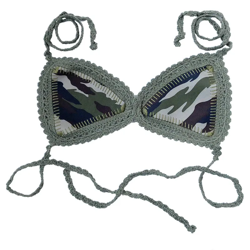 Camouflage Crochet Neoprene Bikini Set