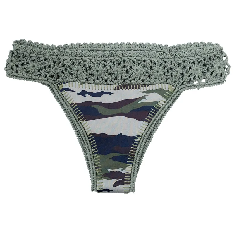 Camouflage Crochet Neoprene Bikini Set