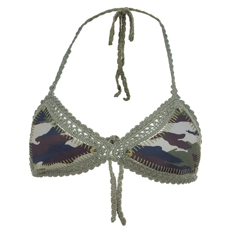 Camouflage Crochet Neoprene Bikini Set