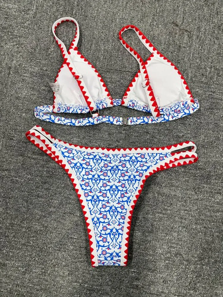 Cancun Triangle Print Bikini