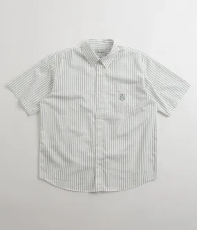 Carhartt Linus Stripe Poplin Short Sleeve Shirt - Park / White