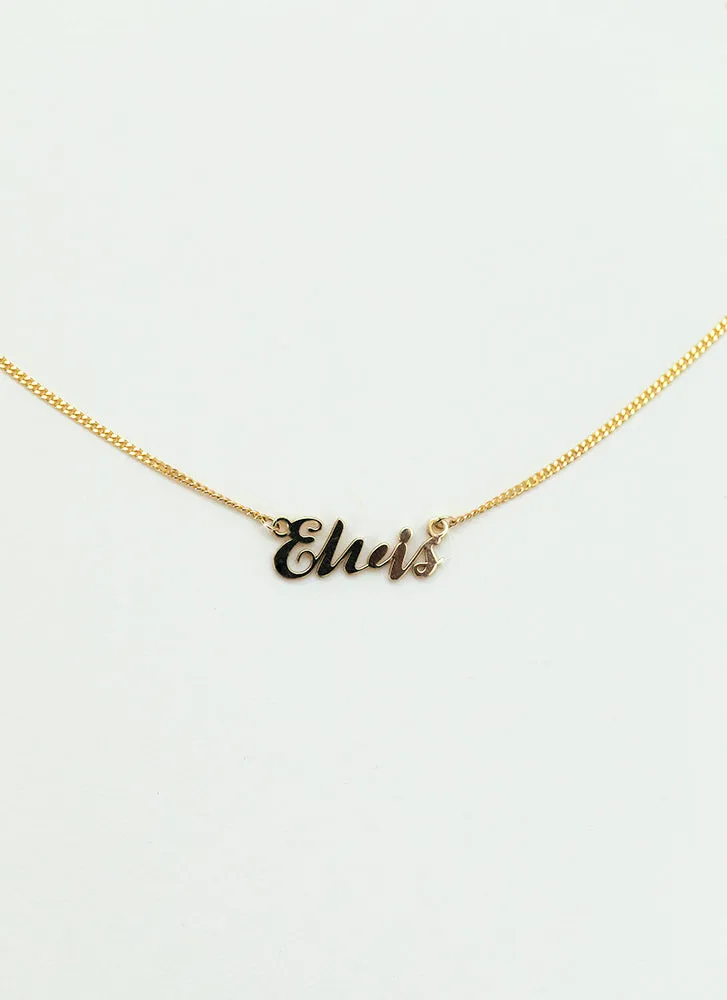 Carrie name necklace 14k gold