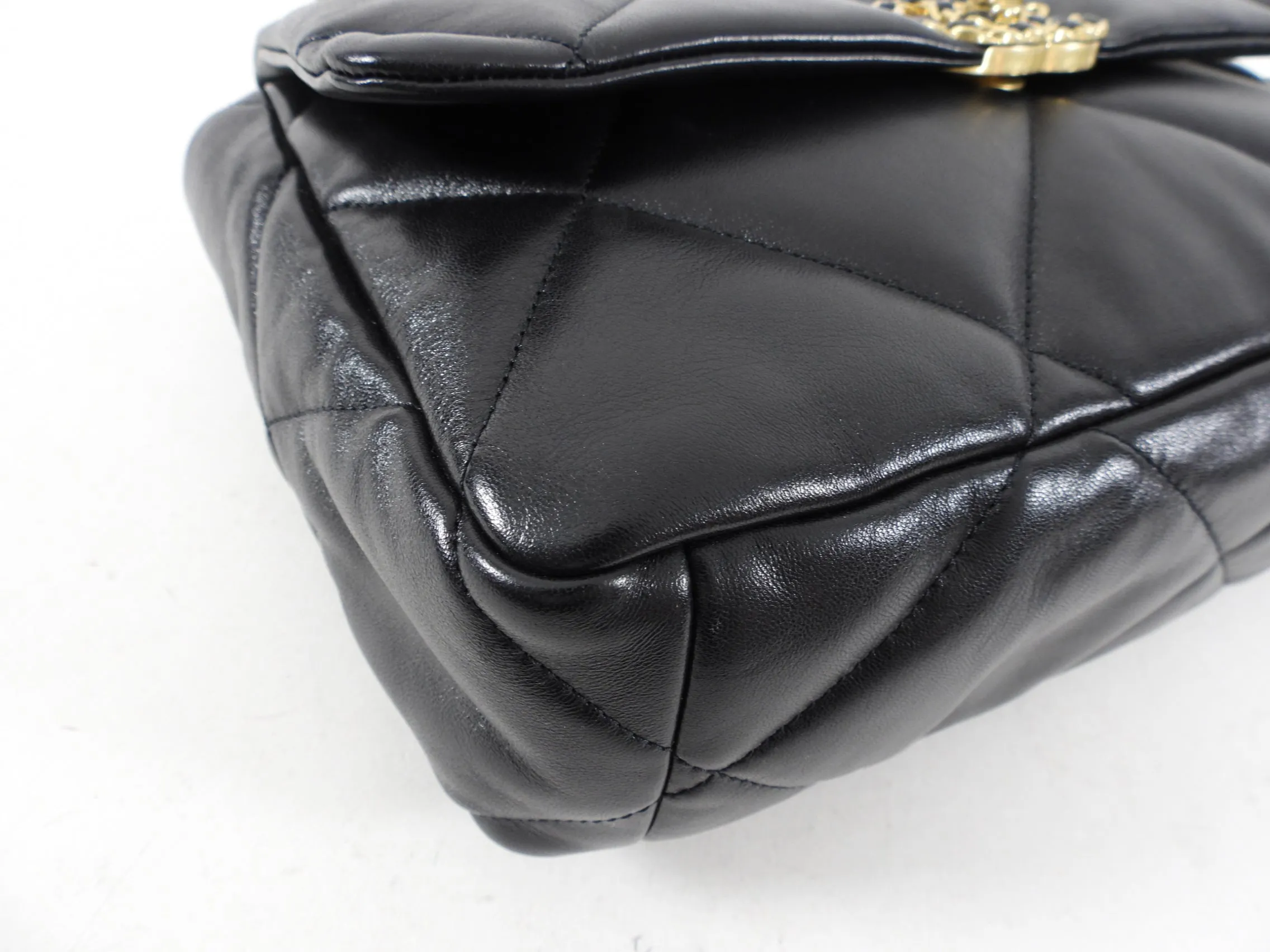 Chanel Black Quilted Leather 19 Chain Flap Bag