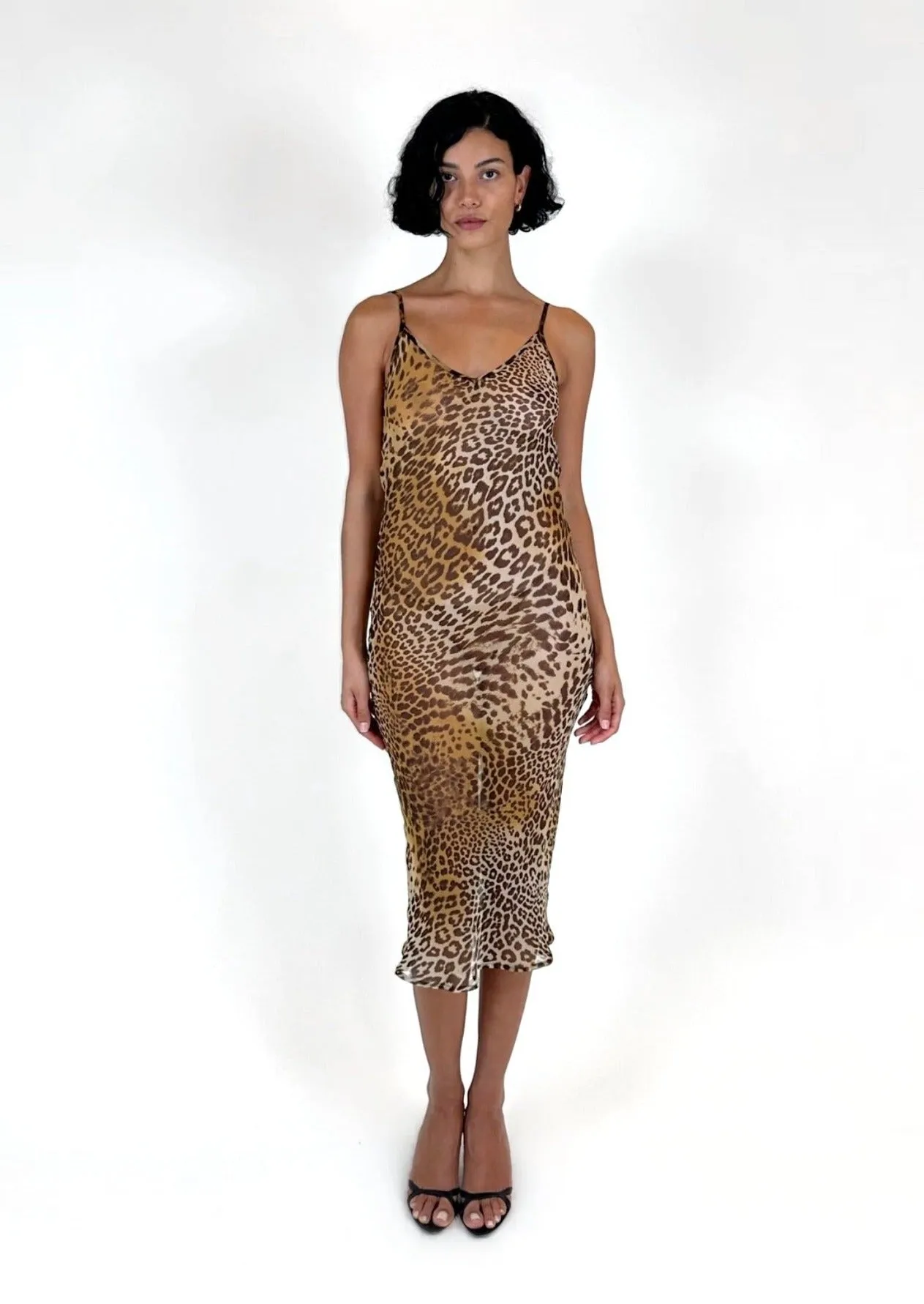 Charlotte Dress in Leopard Silk Chiffon