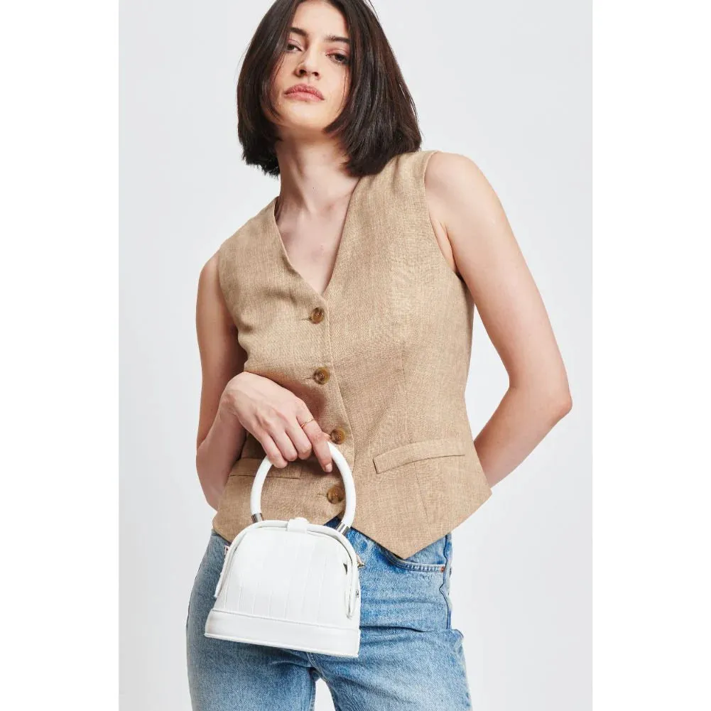 Charmaine Crossbody Bucket Bag-White