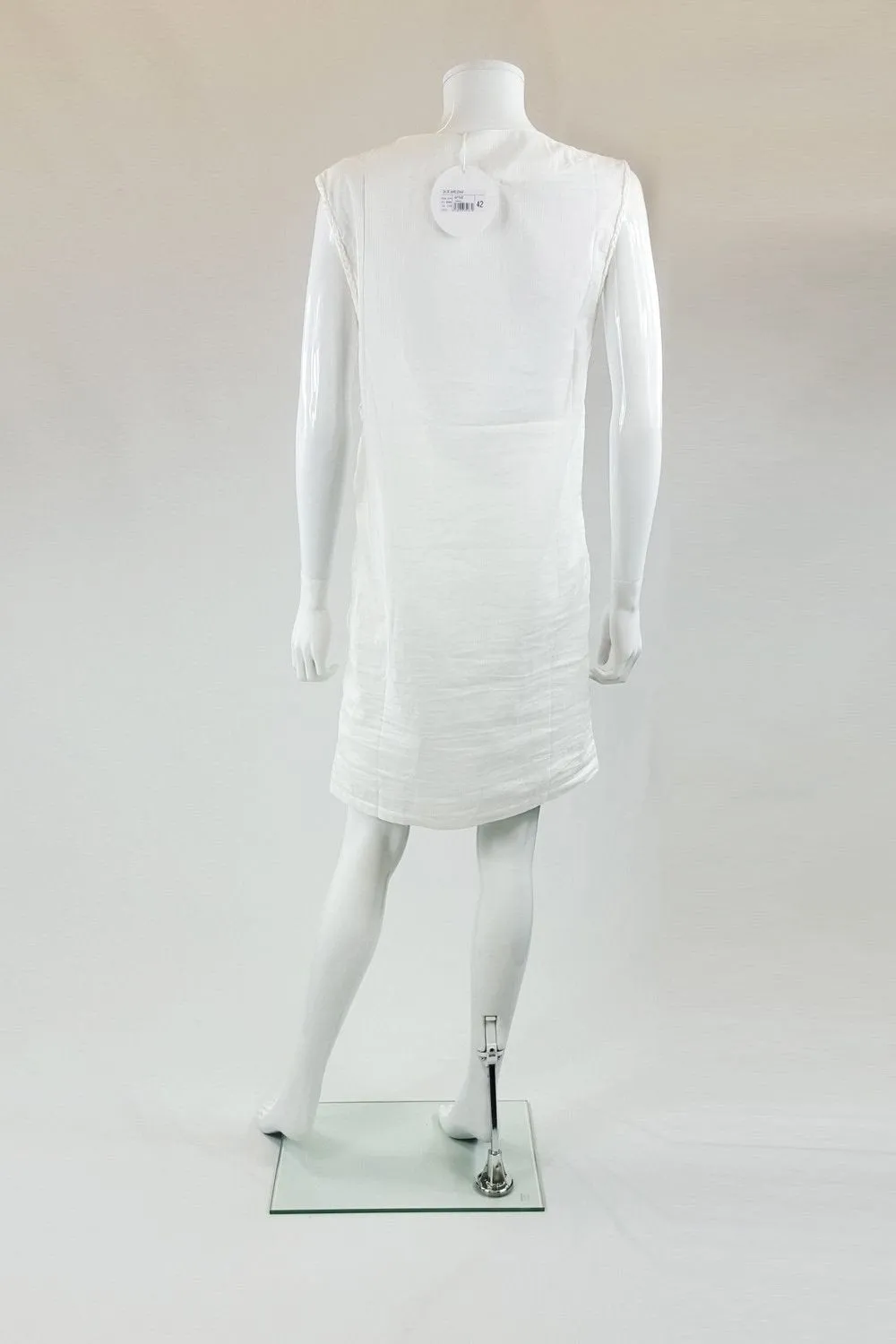 CHLOE Mare White Cotton V Neck Beach Kaftan (US S / EU M)