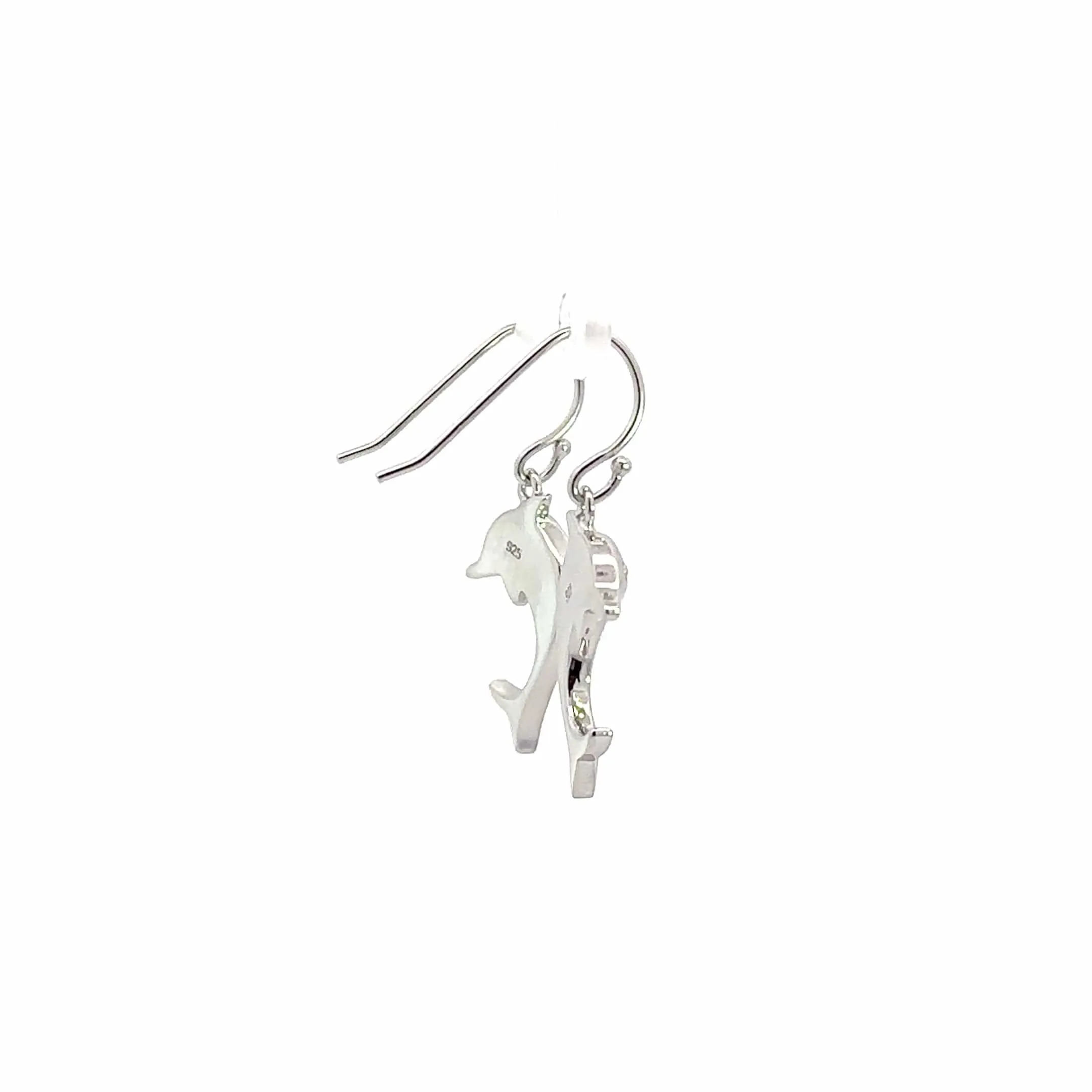 Copy of Baikalla? Sterling Silver Natural Lab-Made Dolphin Opal Dangle Earrings