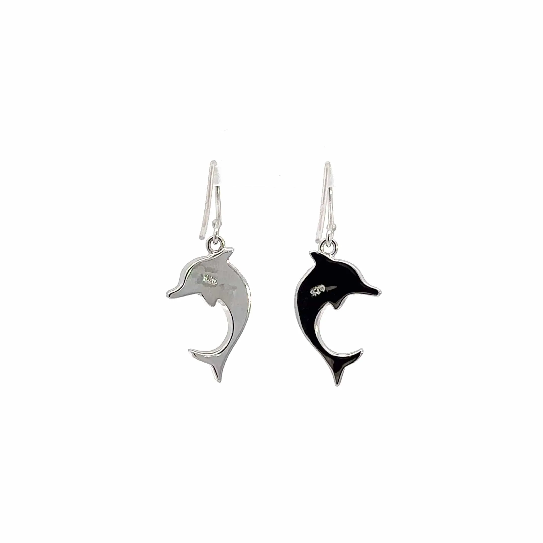 Copy of Baikalla? Sterling Silver Natural Lab-Made Dolphin Opal Dangle Earrings