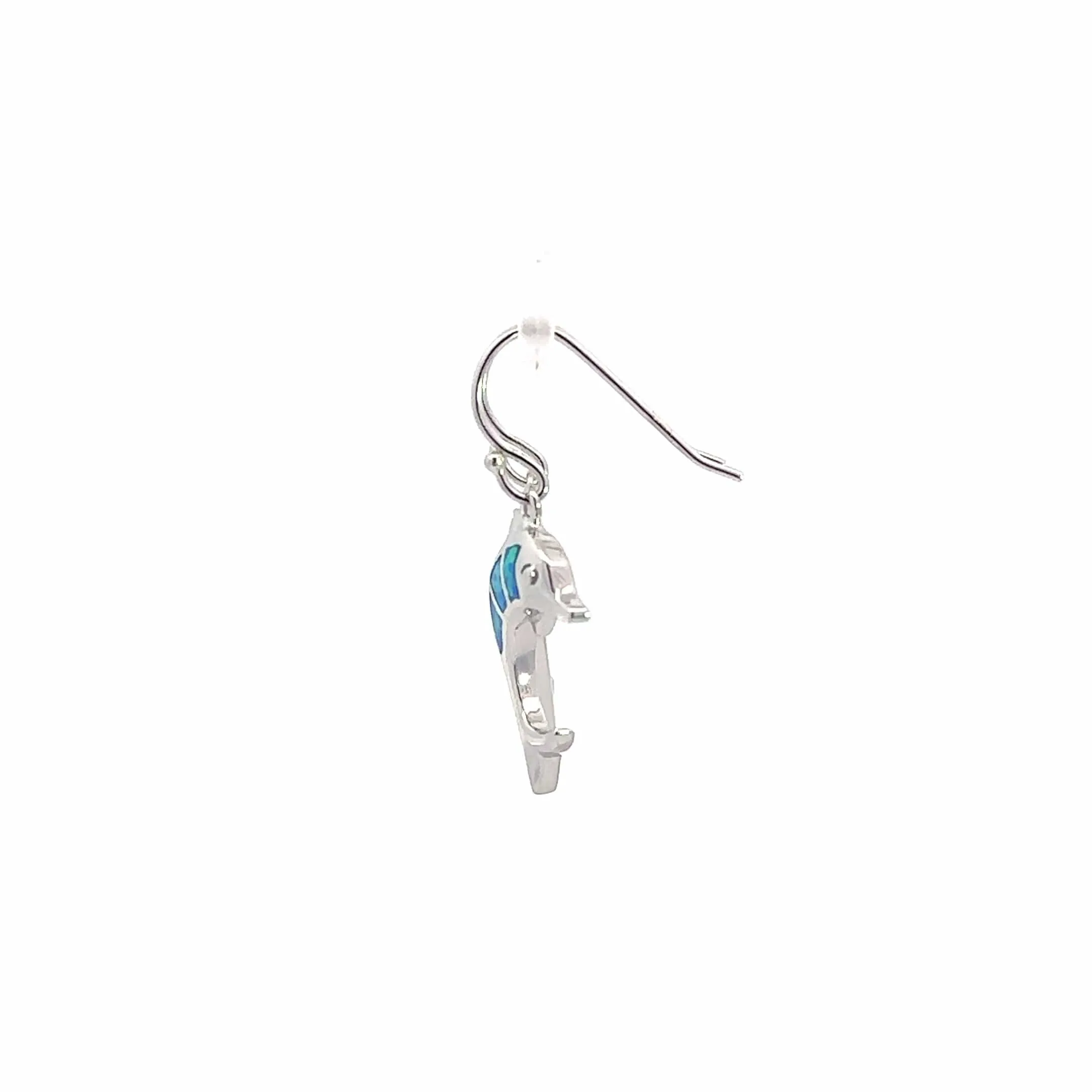 Copy of Baikalla? Sterling Silver Natural Lab-Made Dolphin Opal Dangle Earrings