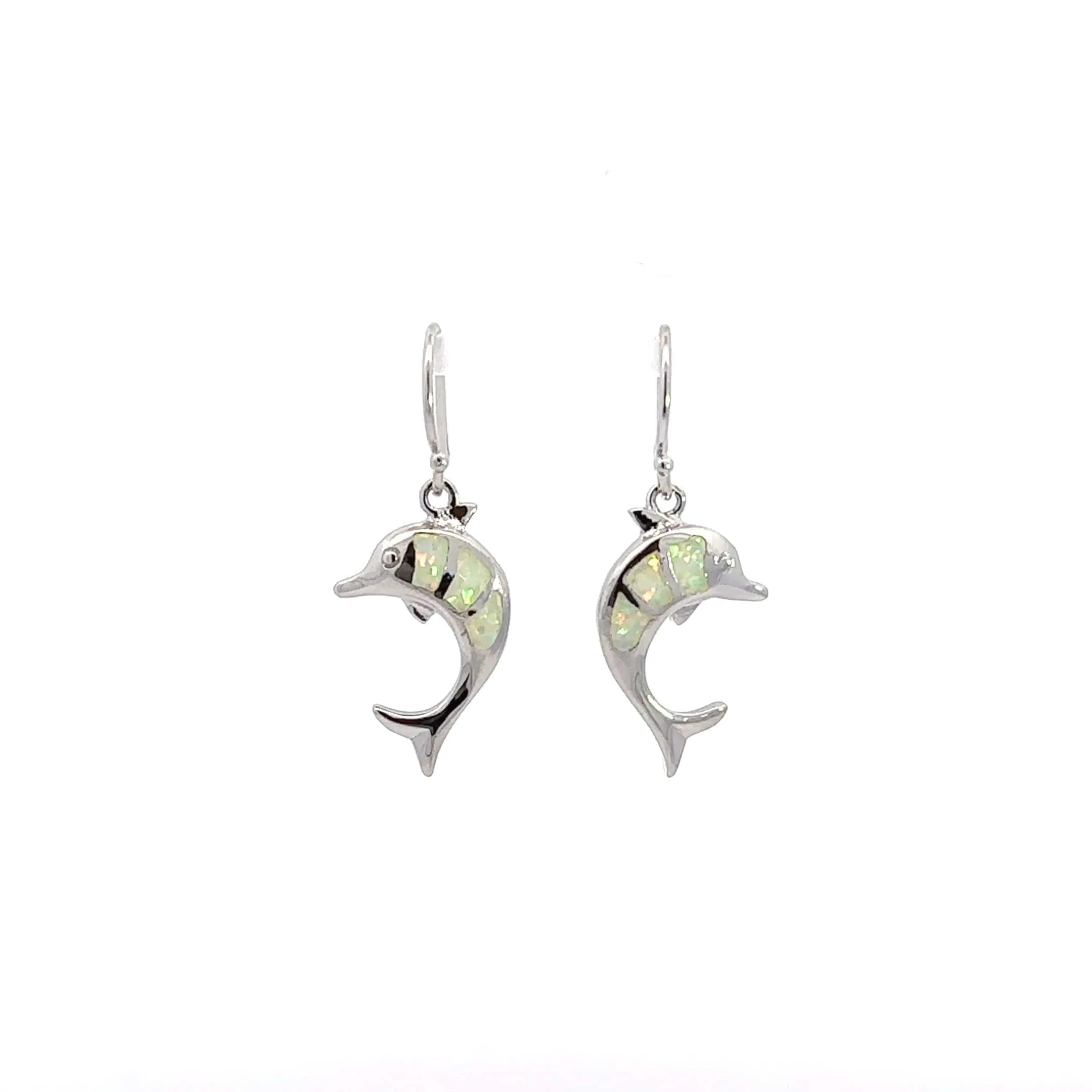 Copy of Baikalla? Sterling Silver Natural Lab-Made Dolphin Opal Dangle Earrings