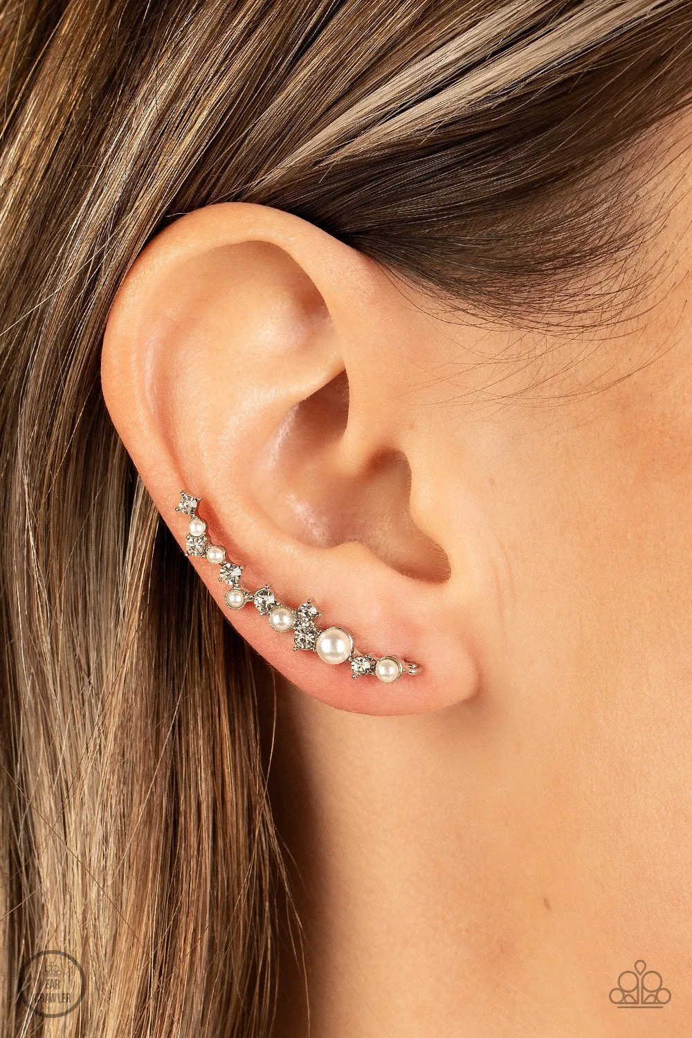 Couture Crawl - White Post Earrings