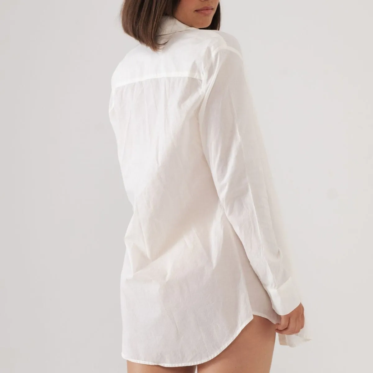 Cream Long Sleeve Button Down Shirt