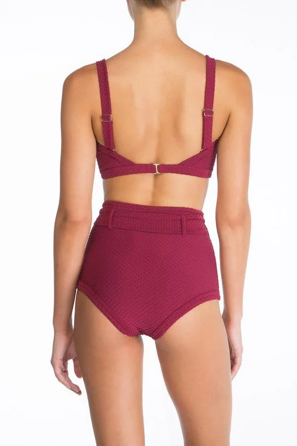 Crop Top & Hi Pant Set - Sangria